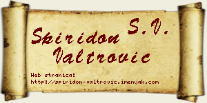 Spiridon Valtrović vizit kartica